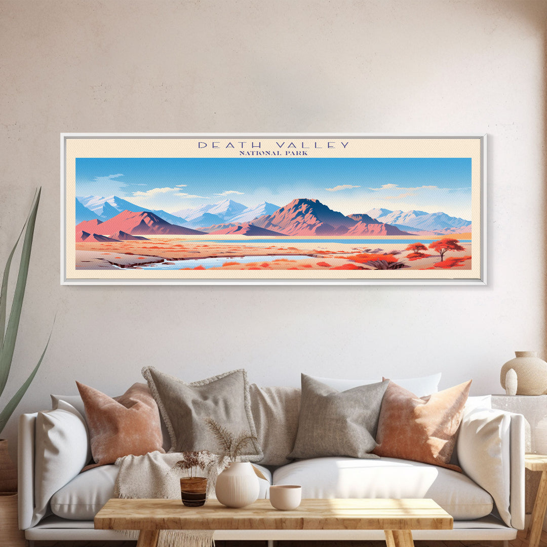 Death Valley National Park, Panoramic California Travel Art, National Park Print, Minimalist Travel Art, Midcentury Modern Style Landscape