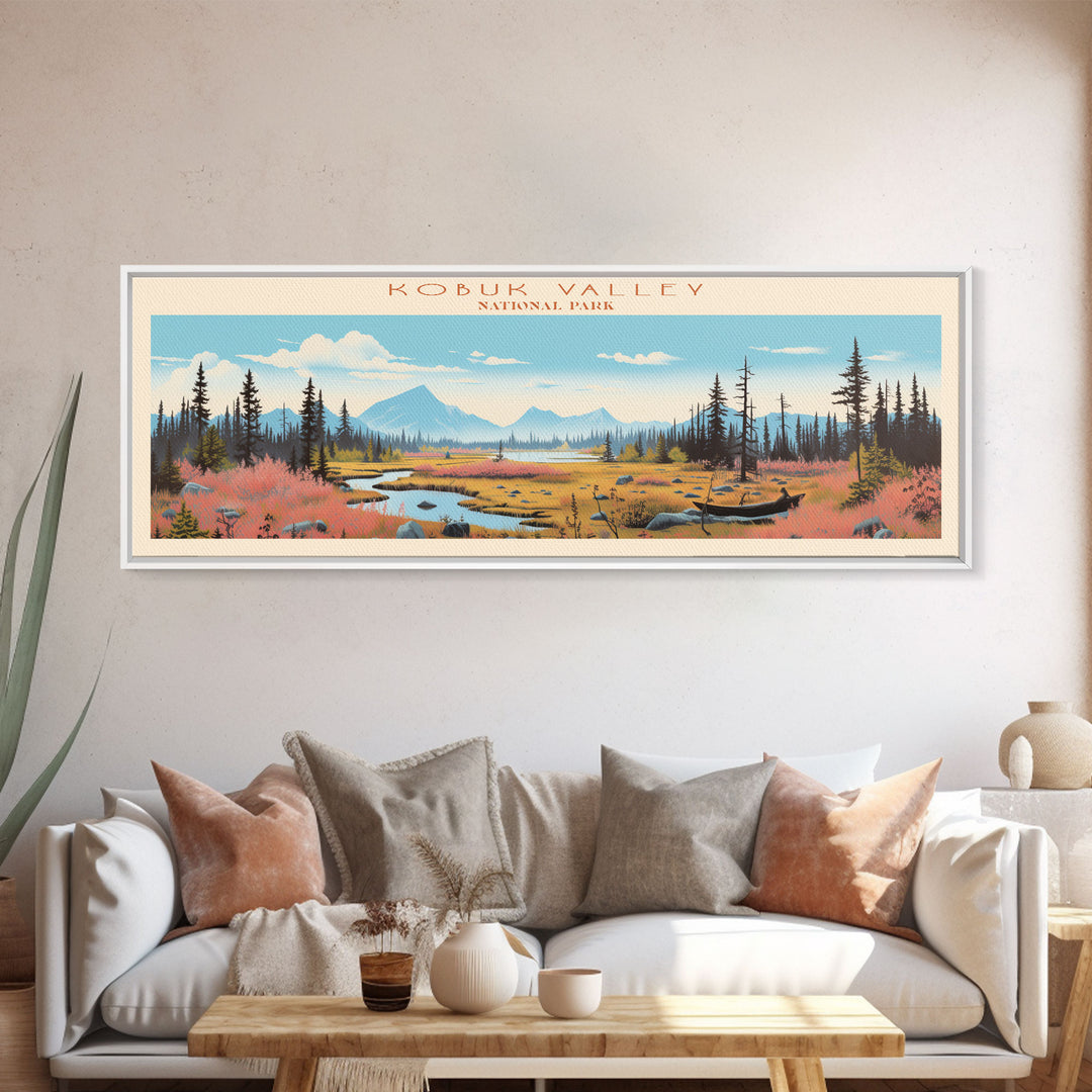 Kobuk Valley National Park, Panoramic Alaska Travel Art, National Park Print, Minimalist Travel Art, Midcentury Modern Style Landscape