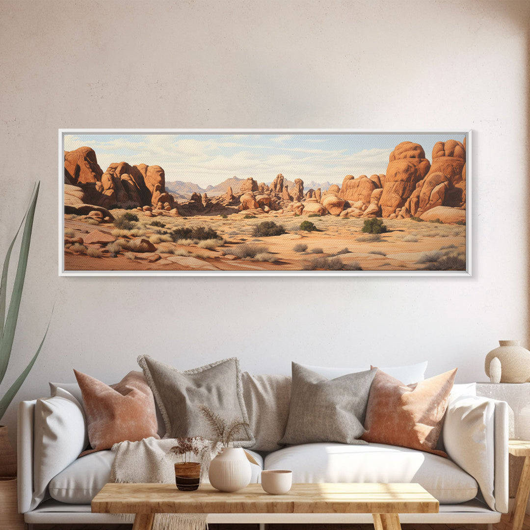 Arches National Park Poster, Utah, Extra Large Horizontal Wall Art, Watercolor Travel Print, Framed Canvas Print Wall Decor