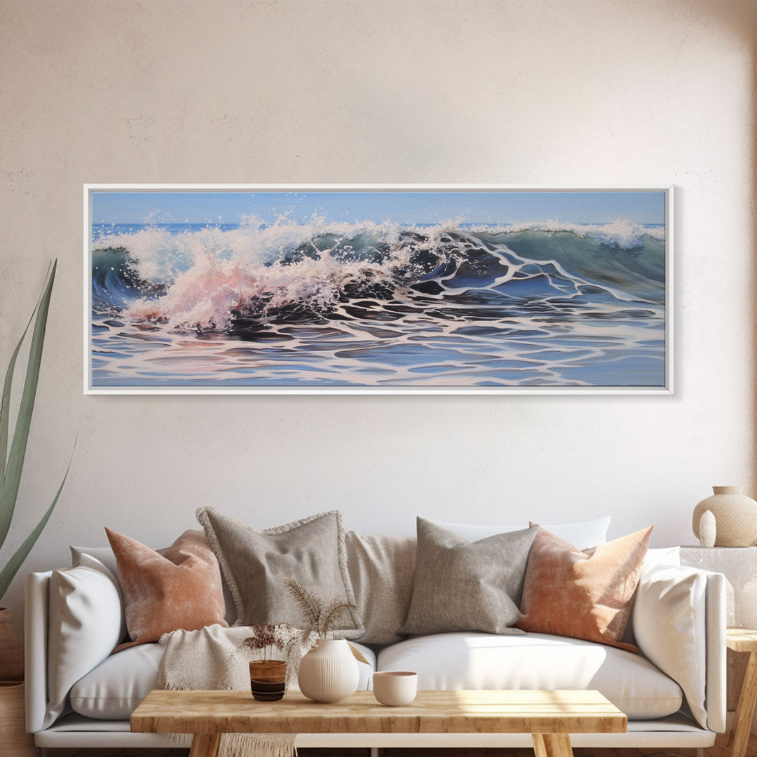 The Wave, Framed Canvas Print, Seascapes Wall Art, Ocean Decor, Ocean Water Wall Art, Home & Office Decoration