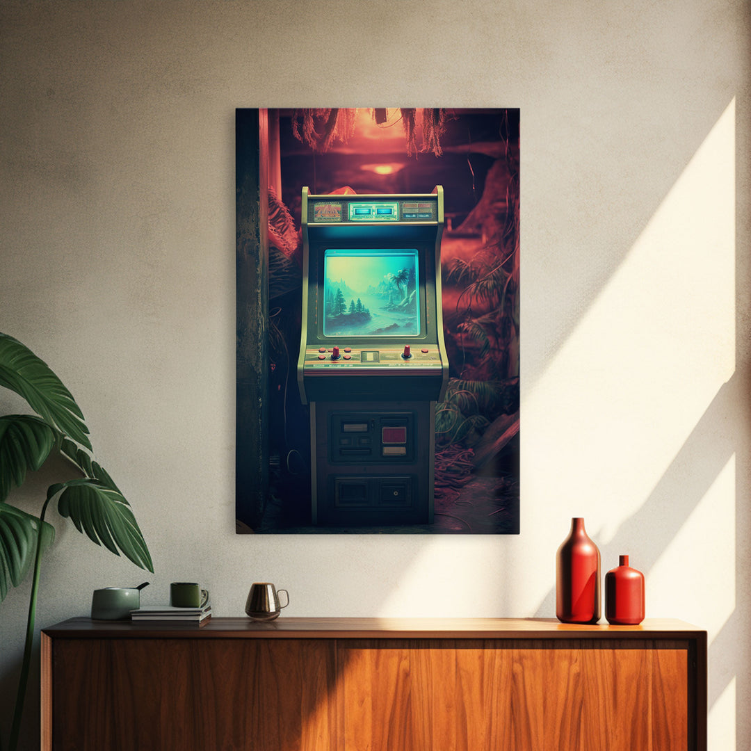 Video Game Art, Retro Gaming, Video Game, Canvas Print, Wall Hanging, Portrait Art, Retro Arcade, Arcade Machine, Game Room Art, Office Art