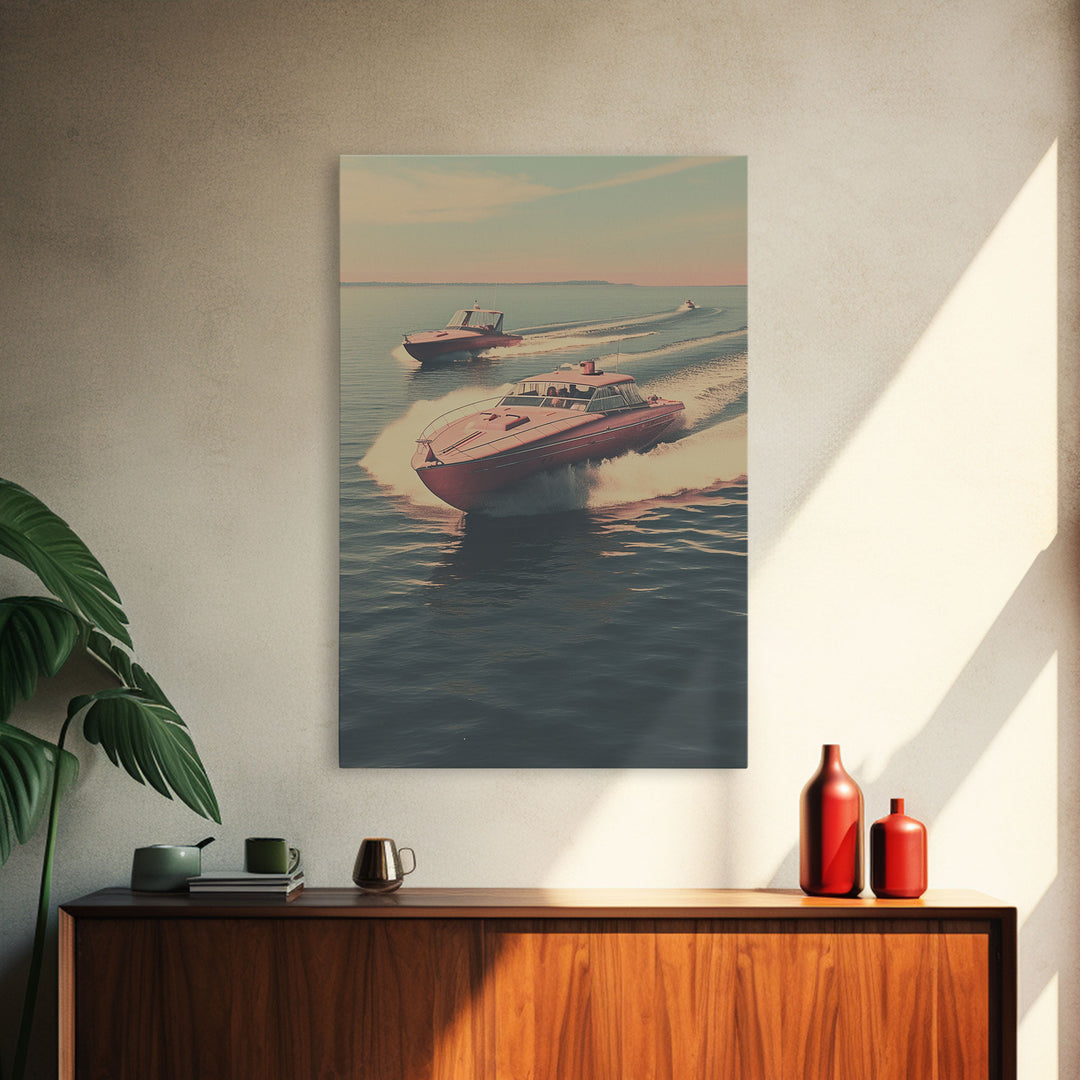 Boat, Seascape Art, Nautical Wall Art, Canvas Print, Wall Hanging, Portrait Art, Ocean Wall Art, Lake House Gift, Beach House Wall Decor