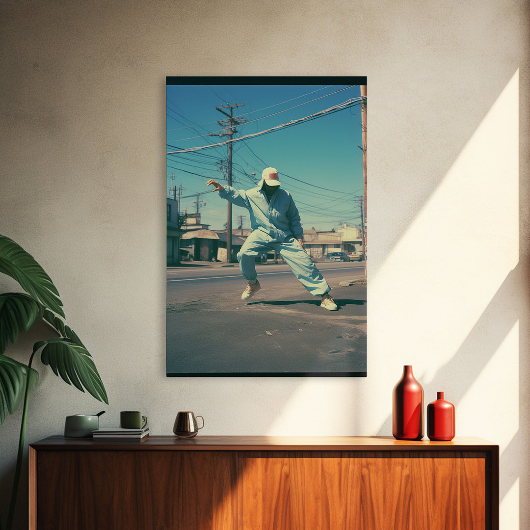 Street Dancer, Hip Hop Art, Urban Wall Art, Canvas Print, Wall Hanging, Portrait Art, Boys Bedroom Decor, College Dorm Decor, Modern Prints