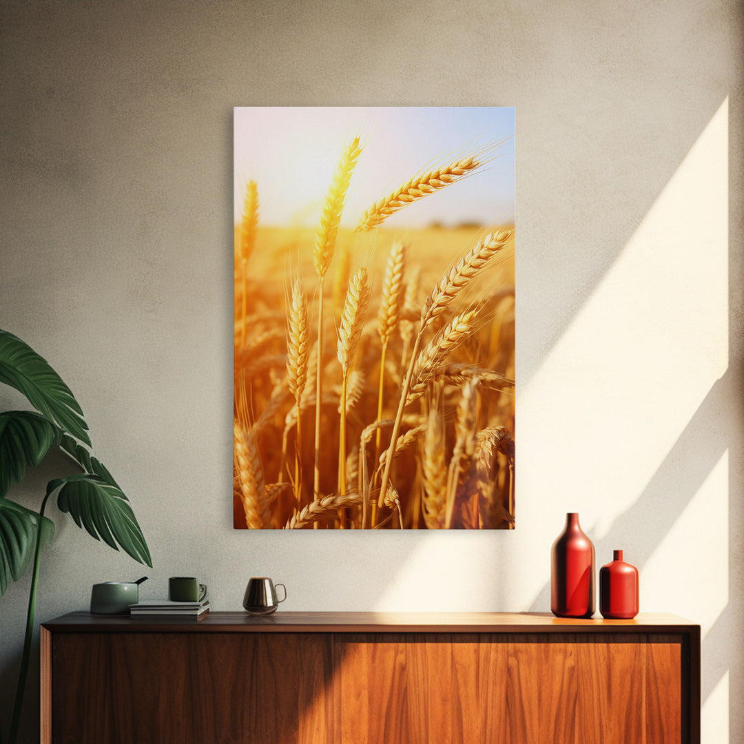 Wheat Field Print, Nature Wall Art, Canvas Print, Wall Hanging, Portrait Art, Farmhouse Wall Decor, Country Wall Art, Kitchen Prints