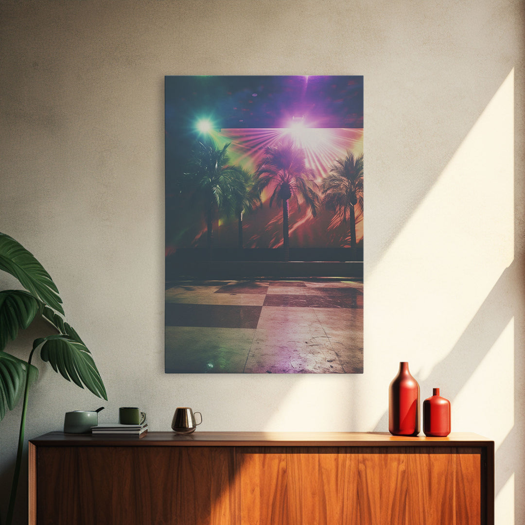 Palm Tree Wall Art, Lofi Wall Art, Modern Home Decor, Canvas Print, Wall Hanging, Portrait Art, Gift For Friend, Moody Wall Art, Room Decor