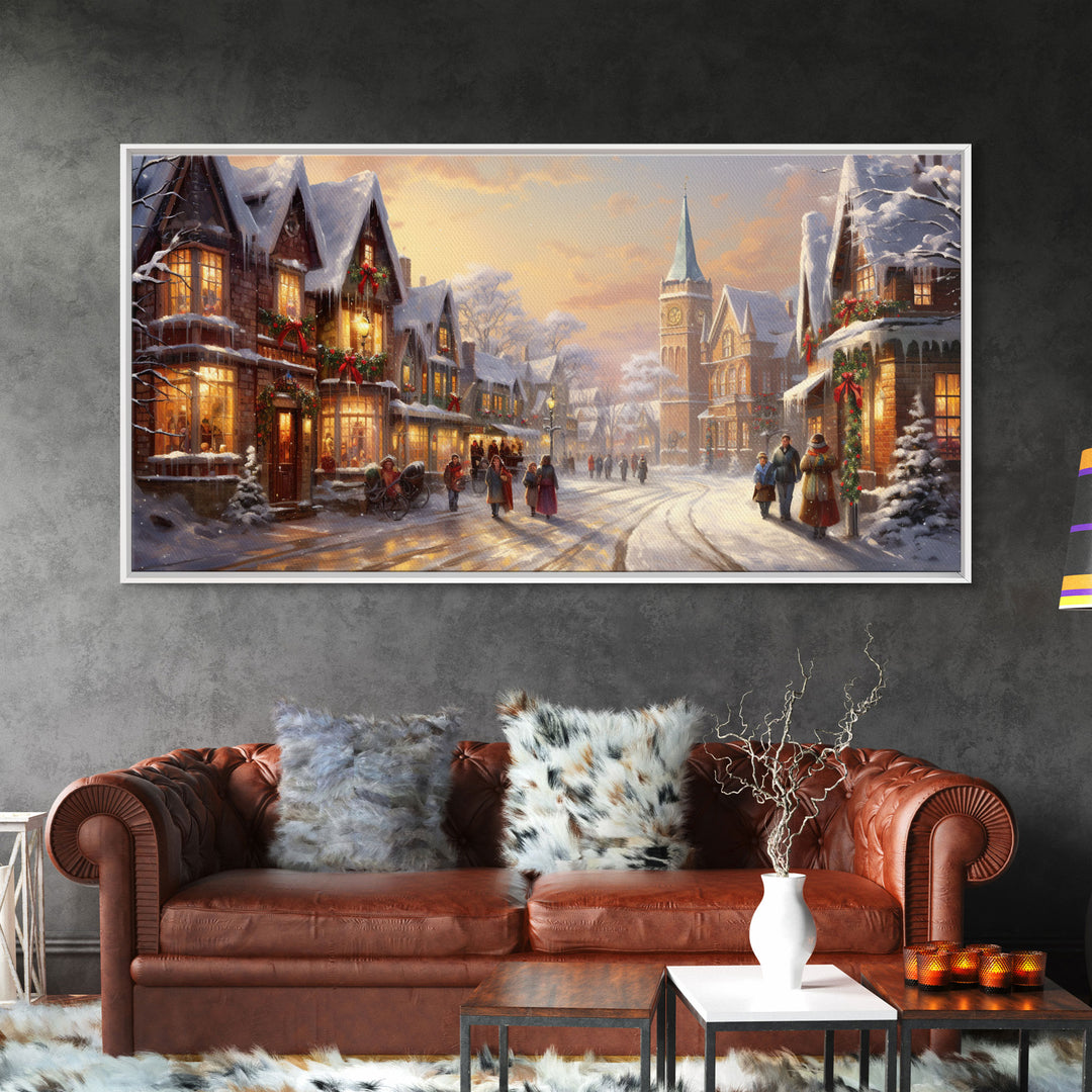 Vintage Christmas Winter Wonderland Canvas Print - Framed Wall Art - Christmas Print Wall Decor - Christmas Decoration - Merry Christmas