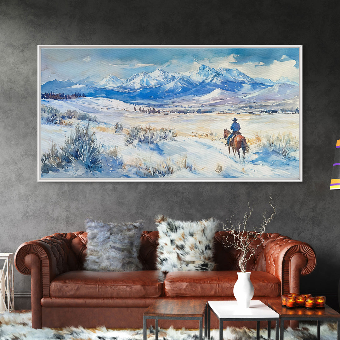 Journey to the Peaks - winter landscape art, snowy mountain art, winter wall decor, Christmas vacation decor, rustic Christmas decor