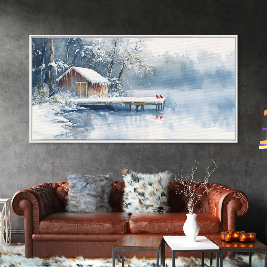 Winter Solitude - winter wall art, winter wonderland, watercolor Christmas, farmhouse Christmas decor, Christmas prints