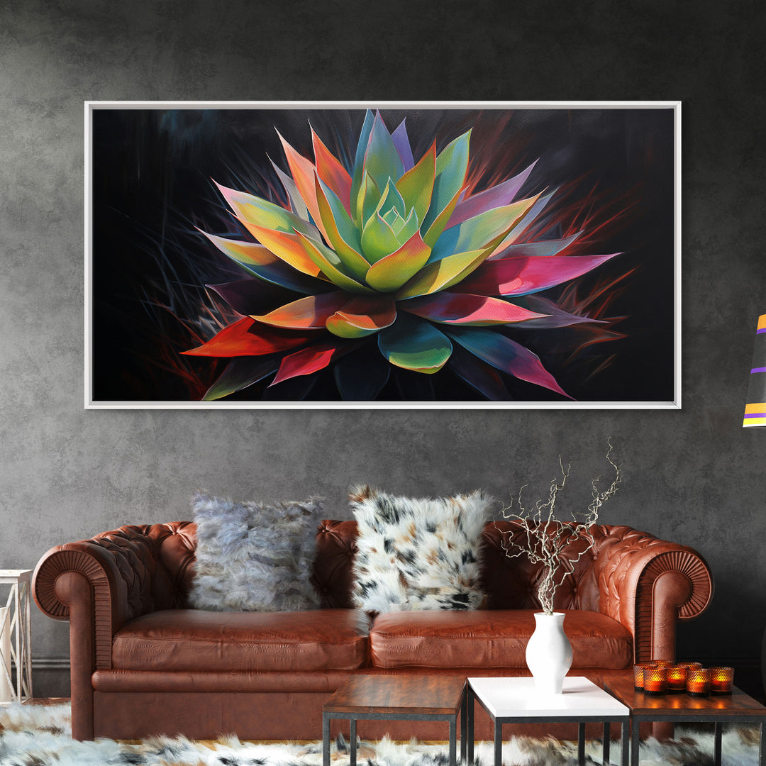 Rainbow Agave, Southwest Art, Framed Canvas Print, Canvas Wall Art, Wall Art Prints, Southwestern Decor, Framed Art, Original Art