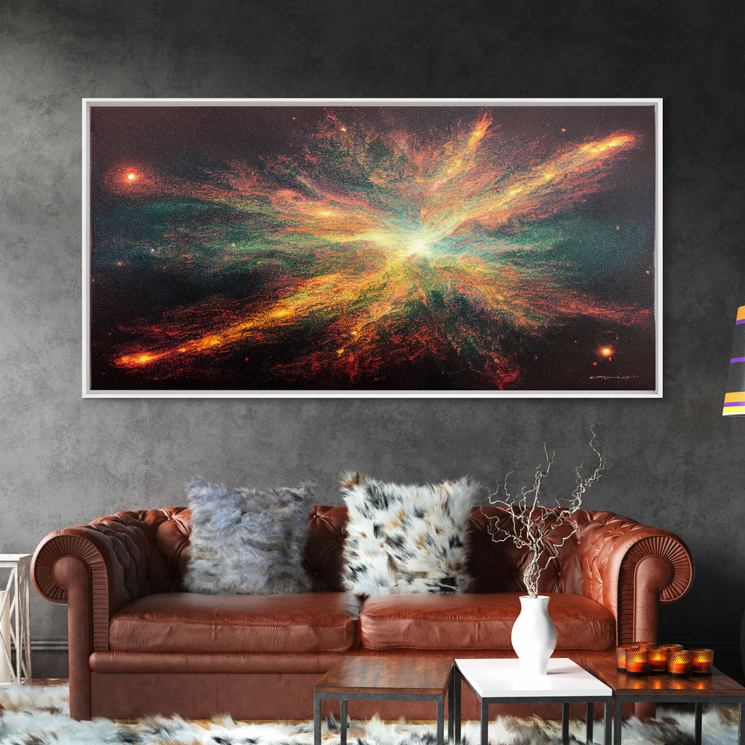 Explosion of Stars, Scifi Art, Galaxy Universe Print, Ready To Hang Canvas Print, Framed Canvas Wall Art, Living Room Wall Decor