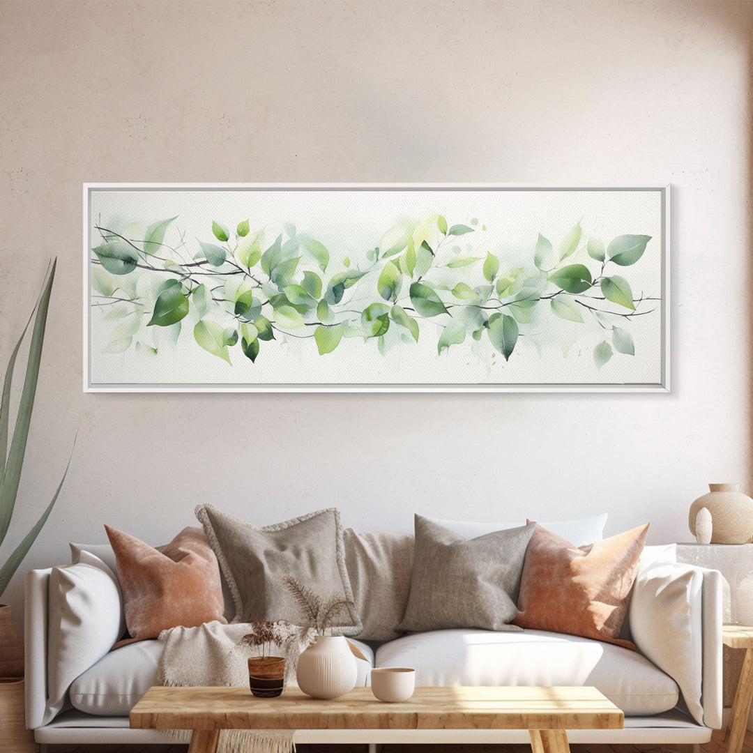 Botanical Art Print - Framed Canvas Print - Eucalyptus Art - Garden Print - Large Gallery Wrap Ready To Hang Wall Art, Optional Frame