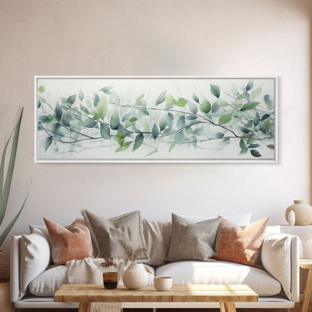 Botanical Art Print - Framed Canvas Print - Eucalyptus Art - Garden Print - Large Gallery Wrap Ready To Hang Wall Art, Optional Frame