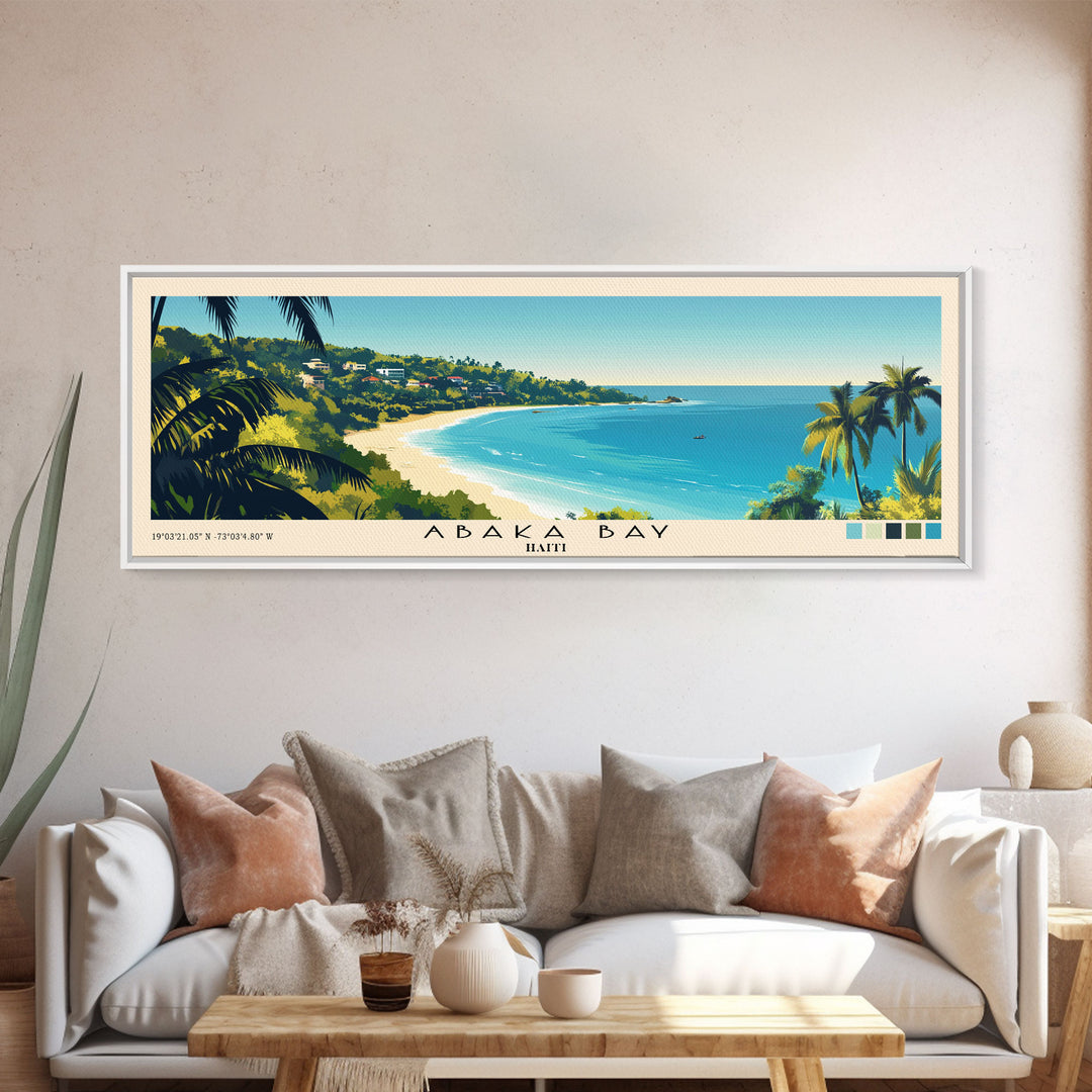 Abaka Bay, Haiti Panoramic Print, Vacation Gift, Haiti Wall Art, Beach Painting, Beach Decor, Beach Or Lakehouse Art