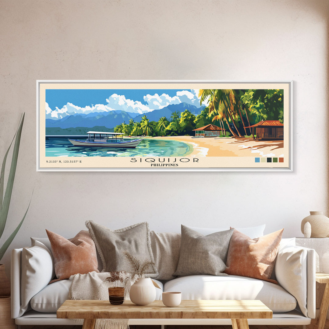 Siquijor, Philippines Panoramic Print, Vacation Gift, Philippines Wall Art, Vacation Wall Art, Vacatation Memories, Beach Decor, Beach Or Lakehouse Art