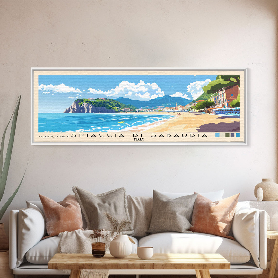 Spiaggia di Sabaudia, Italy Panoramic Print, Vacation Gift, Italy Wall Art, Vacation Wall Art, Vacatation Memories, Beach Decor, Beach Or Lakehouse Art