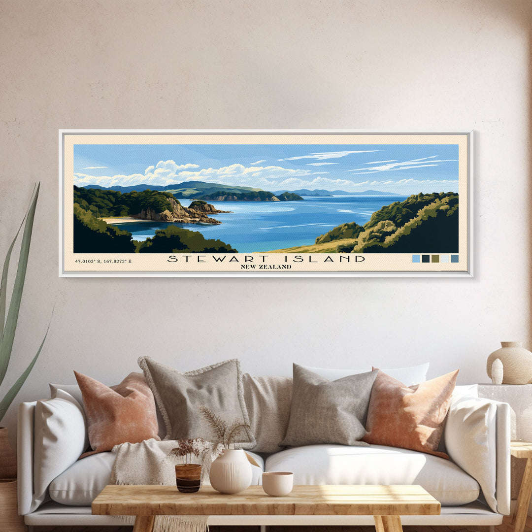 Stewart Island, New Zealand Panoramic Print, Vacation Gift, New Zealand Wall Art, Vacation Wall Art, Vacatation Memories, Beach Decor, Beach Or Lakehouse Art