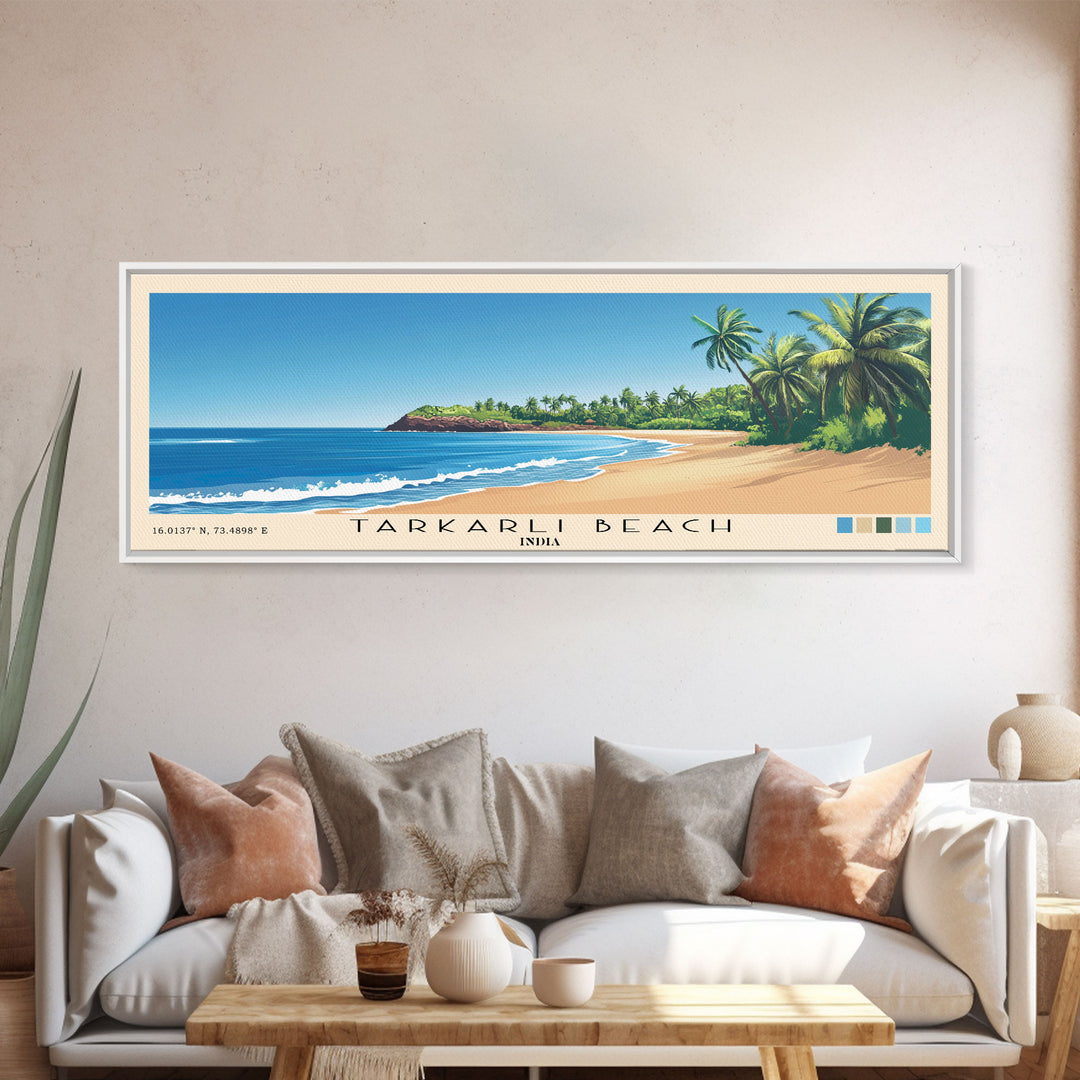 Tarkarli Beach, India Panoramic Print, Vacation Gift, India Wall Art, Vacation Wall Art, Vacatation Memories, Beach Decor, Beach Or Lakehouse Art