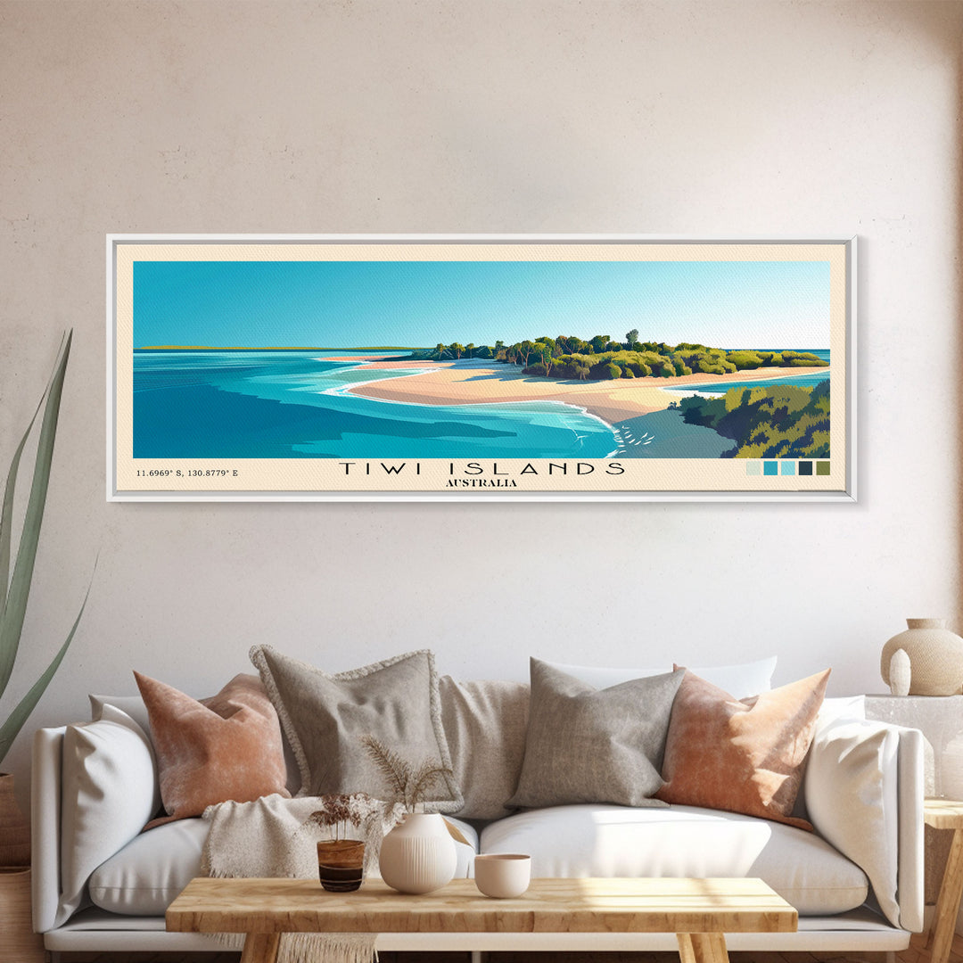 Tiwi Islands, Australia Panoramic Beach Print, Vacation Gift, Australia Wall Art, Beach Painting, Beach Decor, Beach Painting