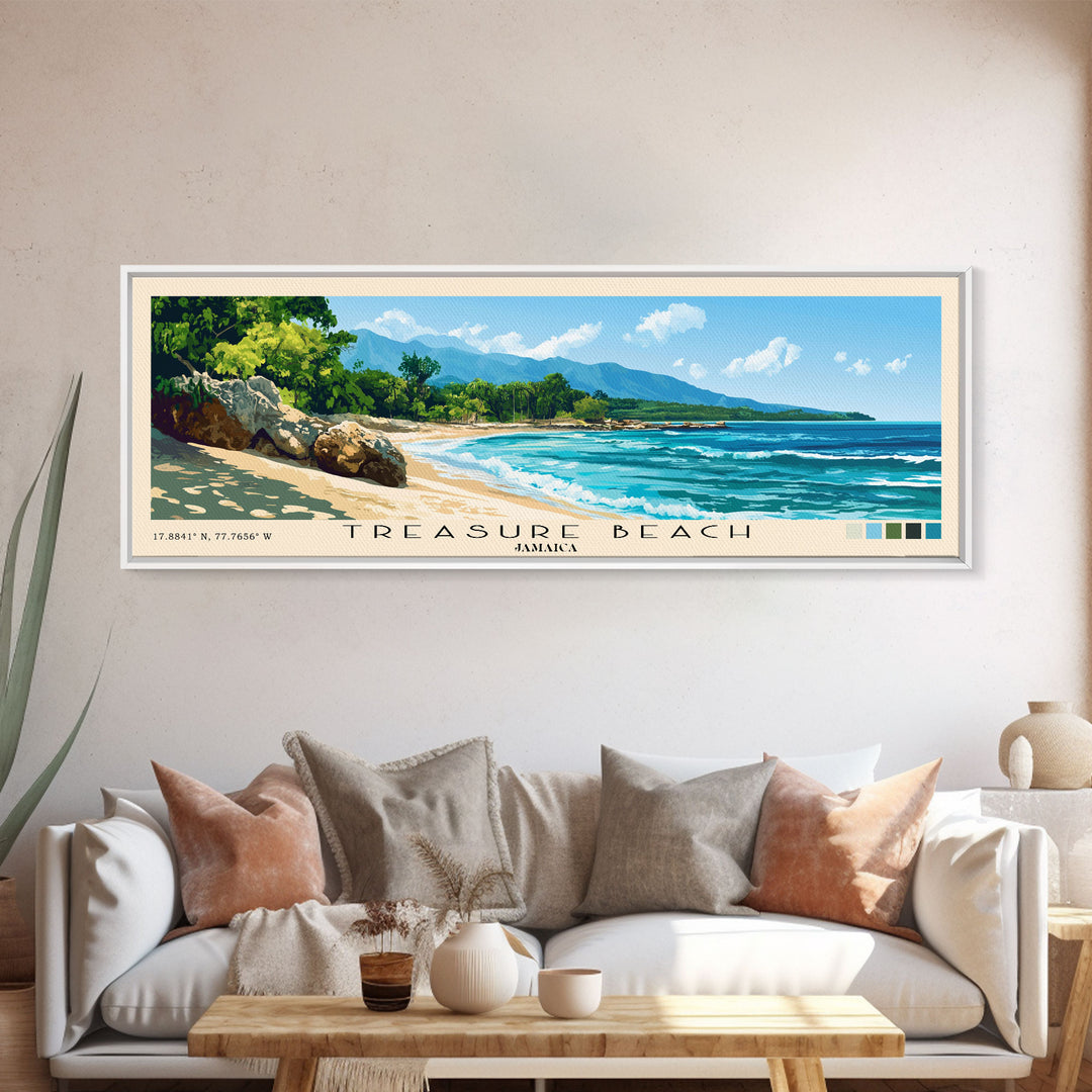 Treasure Beach, Jamaica Panoramic Print, Vacation Gift, Jamaica Wall Art, Vacation Wall Art, Vacatation Memories, Beach Decor, Beach Or Lakehouse Art