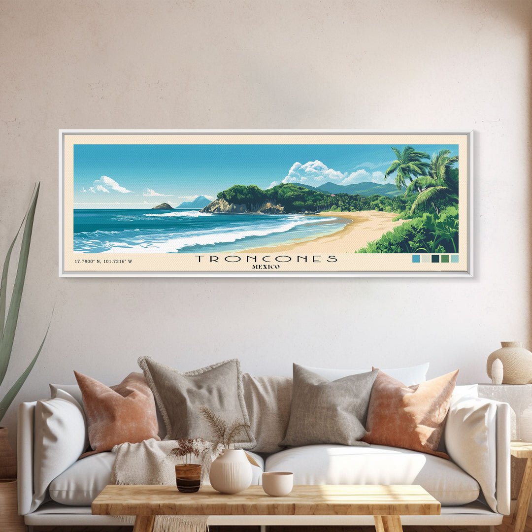 Troncones, Mexico Panoramic Print, Vacation Gift, Mexico Wall Art, Vacation Wall Art, Vacatation Memories, Beach Decor, Beach Or Lakehouse Art