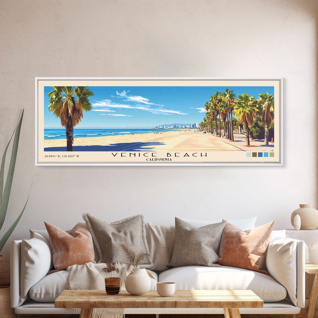 Venice Beach, California Panoramic Print, Vacation Gift, California Wall Art, Vacation Wall Art, Vacatation Memories, Beach Decor, Beach Or Lakehouse Art