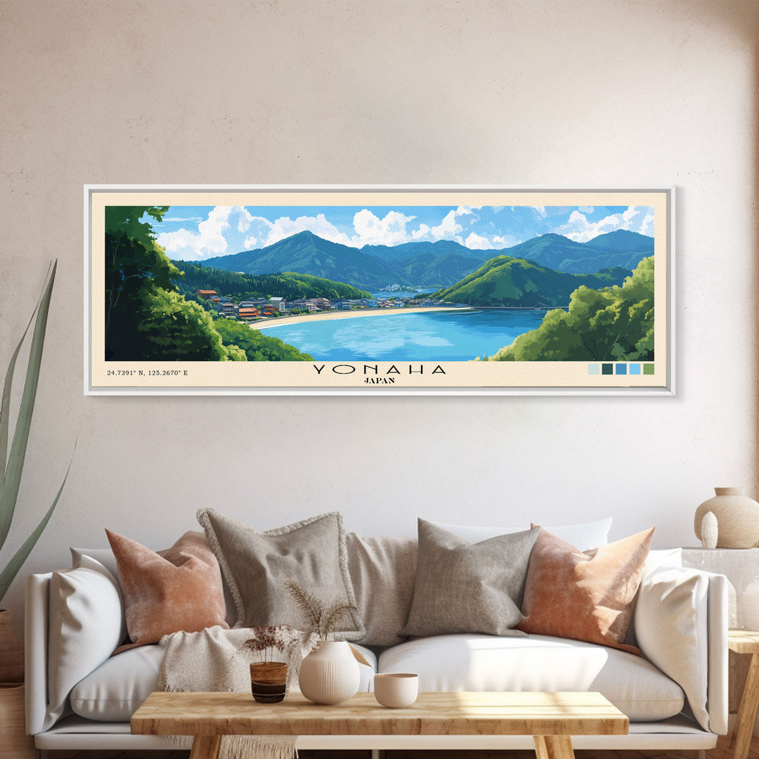 Yonaha, Japan Panoramic Print, Vacation Gift, Japan Wall Art, Vacation Wall Art, Vacatation Memories, Beach Decor, Beach Or Lakehouse Art