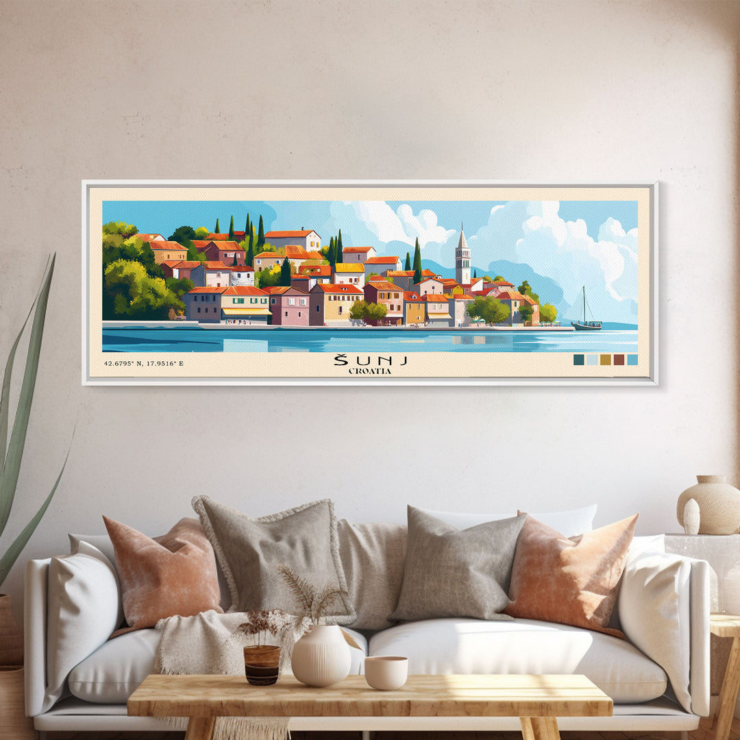 Šunj, Croatia Panoramic Print, Vacation Gift, Croatia Wall Art, Vacation Wall Art, Vacatation Memories, Beach Decor, Beach Or Lakehouse Art