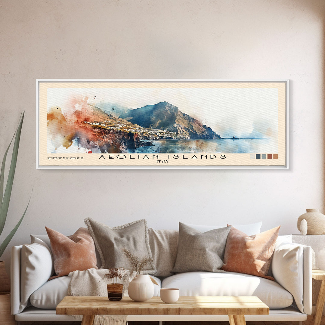 Aeolian Islands, Italy Watercolor Print, Vacation Gift, Italy Wall Art, Vacation Wall Art, Vacatation Memories, Beach Decor, Beach Or Lakehouse Art