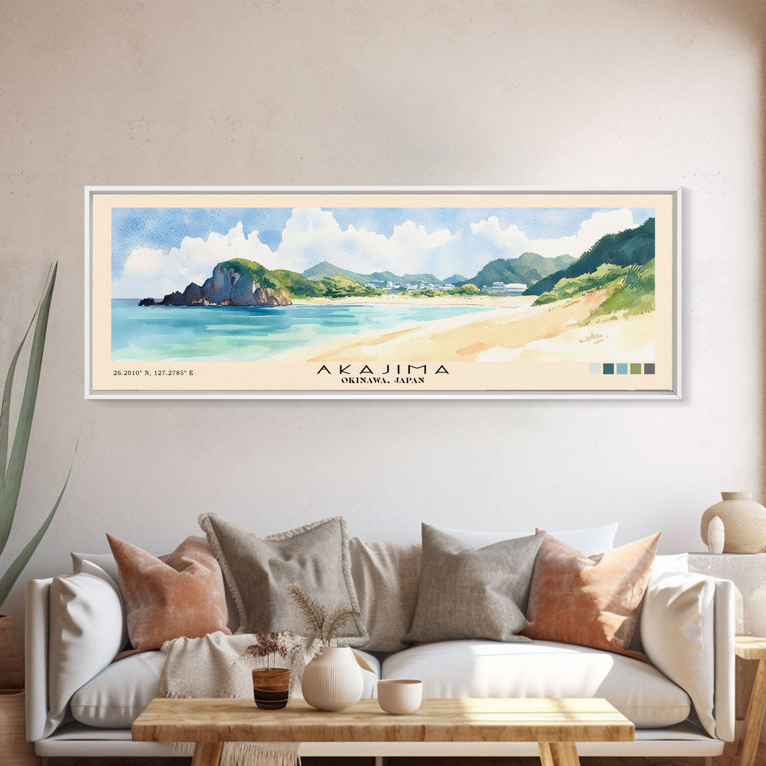 Akajima, Okinawa, Japan Watercolor Print, Vacation Gift, Okinawa, Japan Wall Art, Vacation Wall Art, Vacatation Memories, Beach Decor, Beach Or Lakehouse Art