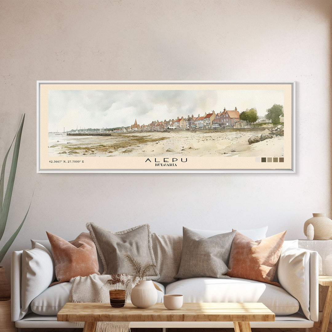 Alepu, Bulgaria Watercolor Print, Vacation Gift, Bulgaria Wall Art, Beach Painting, Beach Decor, Beach Or Lakehouse Art