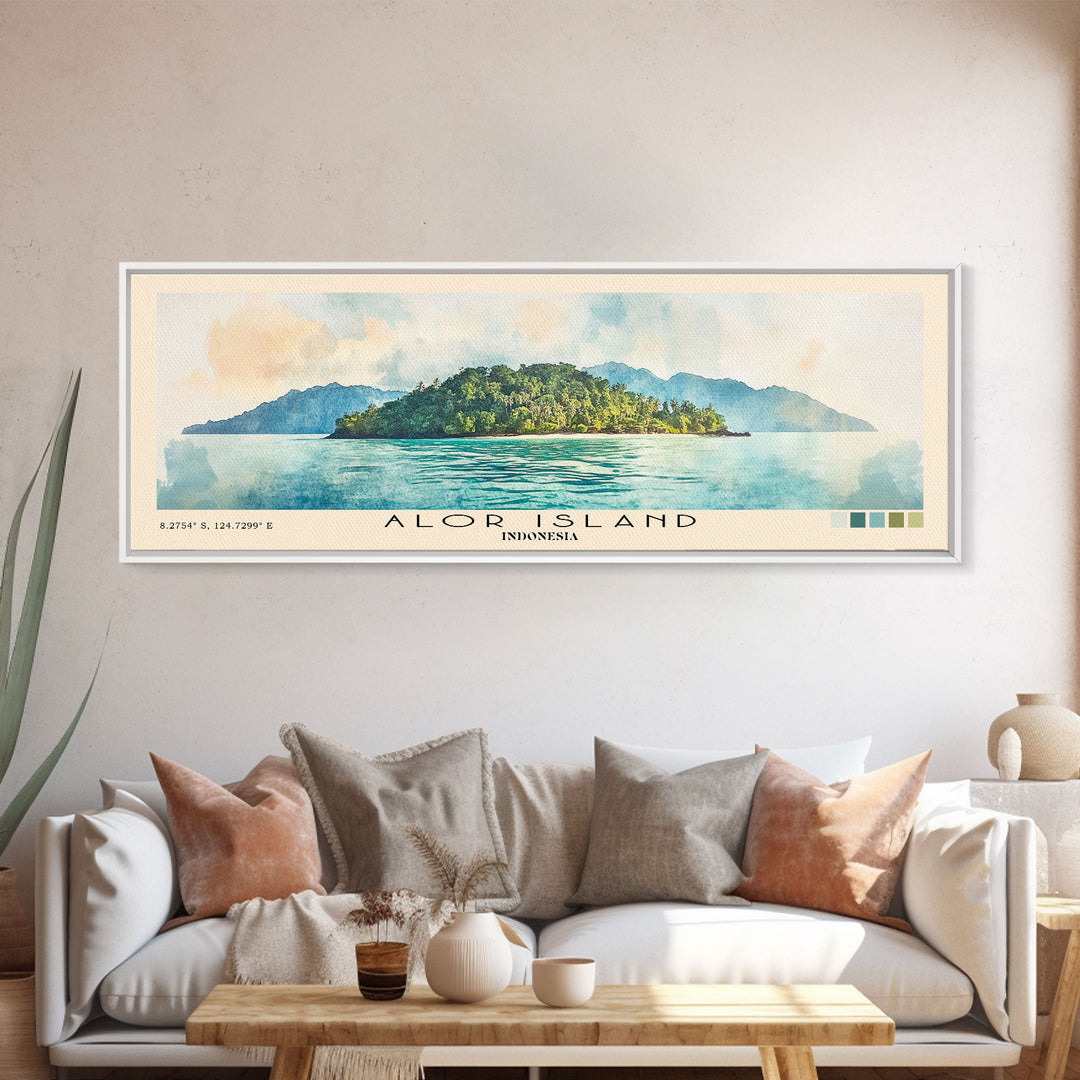 Alor Island, Indonesia Watercolor Print, Vacation Gift, Indonesia Wall Art, Beach Painting, Beach Decor, Beach Or Lakehouse Art