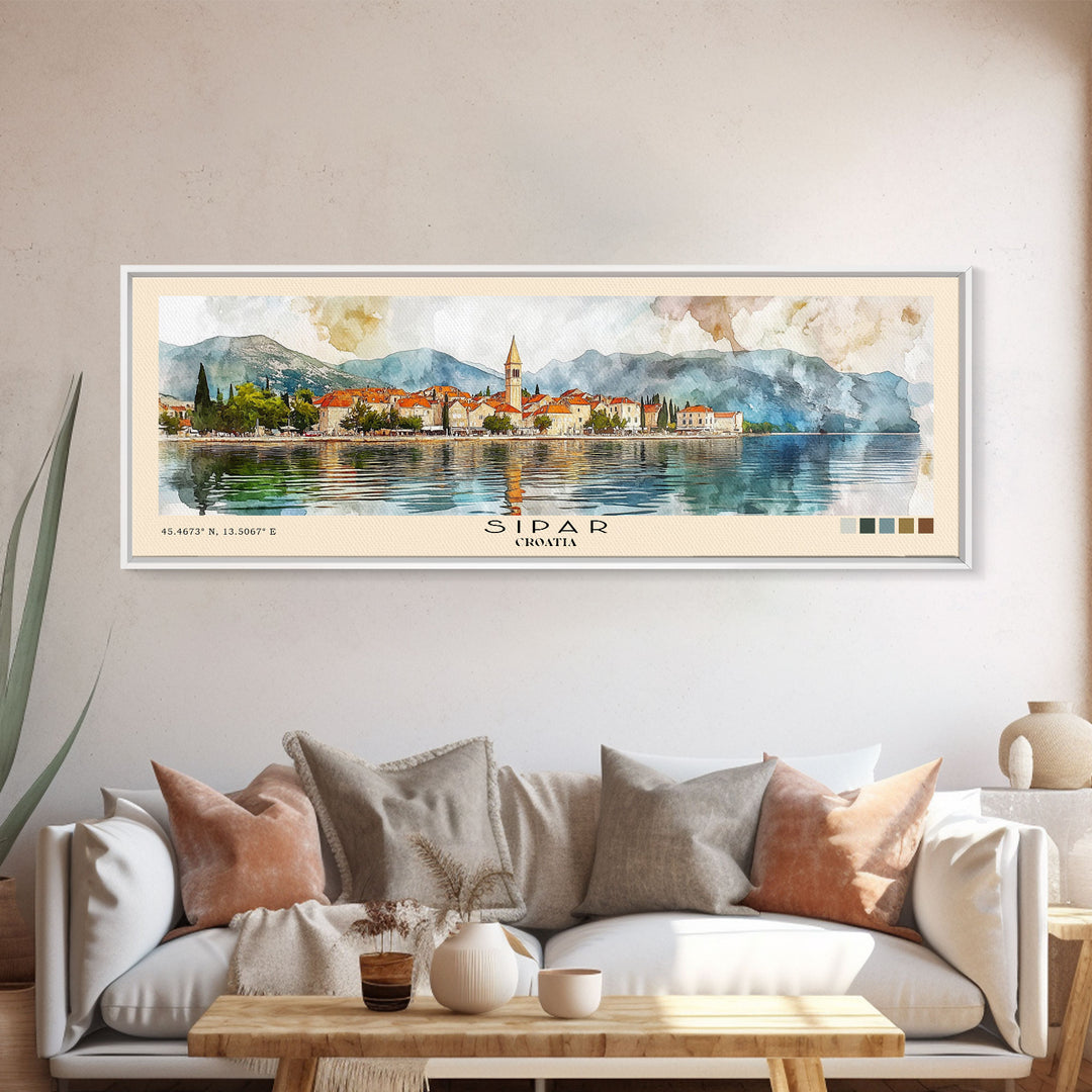 Sipar, Croatia Watercolor Print, Vacation Gift, Croatia Wall Art, Beach Painting, Beach Decor, Beach Or Lakehouse Art