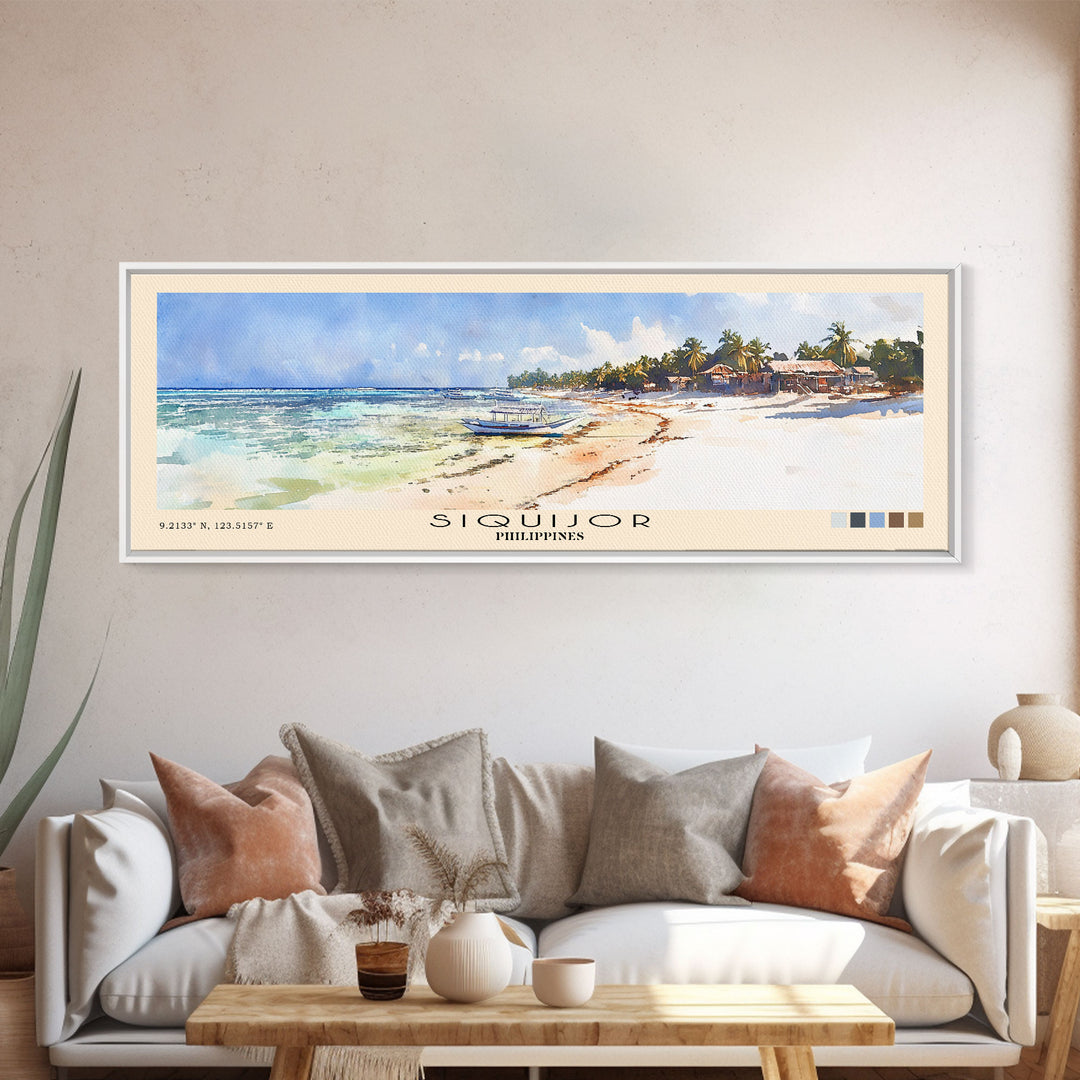 Siquijor, Philippines Watercolor Beach Print, Vacation Gift, Philippines Wall Art, Beach Painting, Beach Decor, Beach Painting