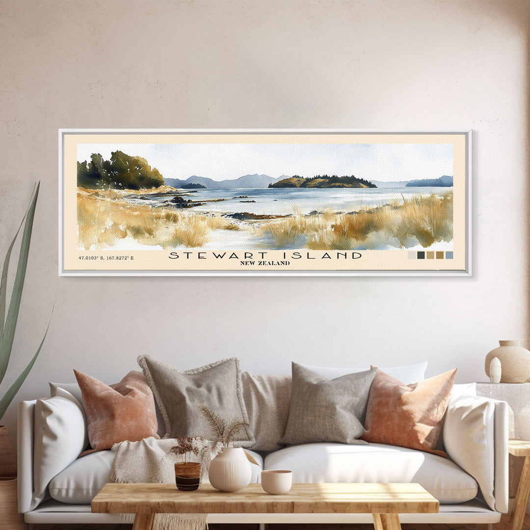 Stewart Island, New Zealand Watercolor Print, Vacation Gift, New Zealand Wall Art, Vacation Wall Art, Vacatation Memories, Beach Decor, Beach Or Lakehouse Art