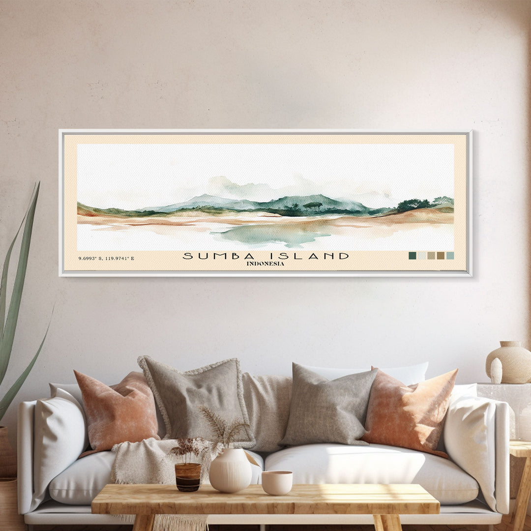 Sumba Island, Indonesia Watercolor Print, Vacation Gift, Indonesia Wall Art, Beach Painting, Beach Decor, Beach Or Lakehouse Art