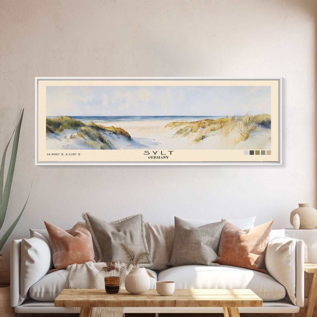 Sylt, Germany Watercolor Print, Vacation Gift, Germany Wall Art, Beach Painting, Beach Decor, Beach Or Lakehouse Art