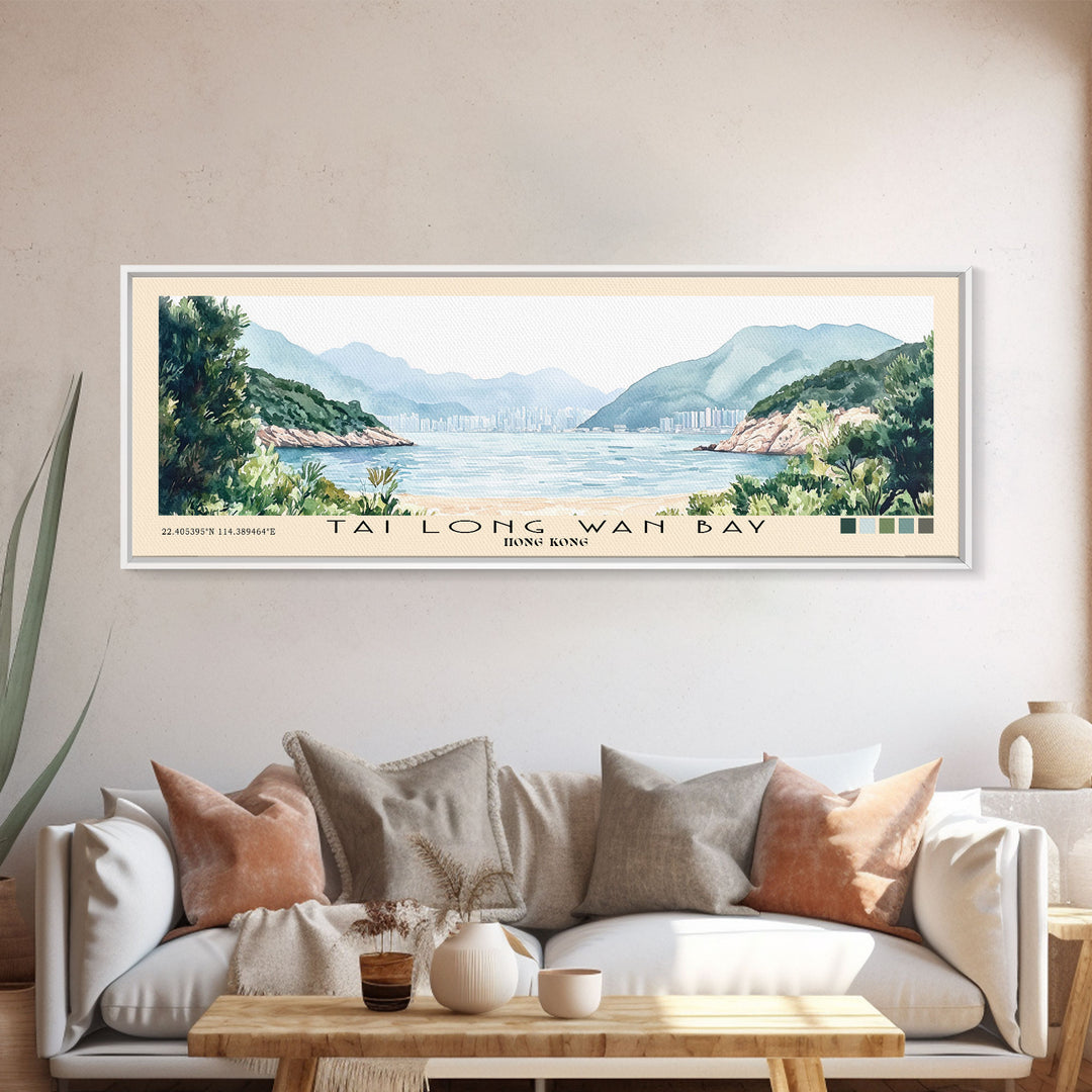 Tai Long Wan Bay, Hong Kong Watercolor Print, Vacation Gift, Hong Kong Wall Art, Beach Painting, Beach Decor, Beach Or Lakehouse Art