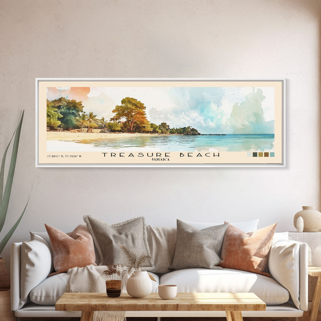 Treasure Beach, Jamaica Watercolor Print, Vacation Gift, Jamaica Wall Art, Vacation Wall Art, Vacatation Memories, Beach Decor, Beach Or Lakehouse Art