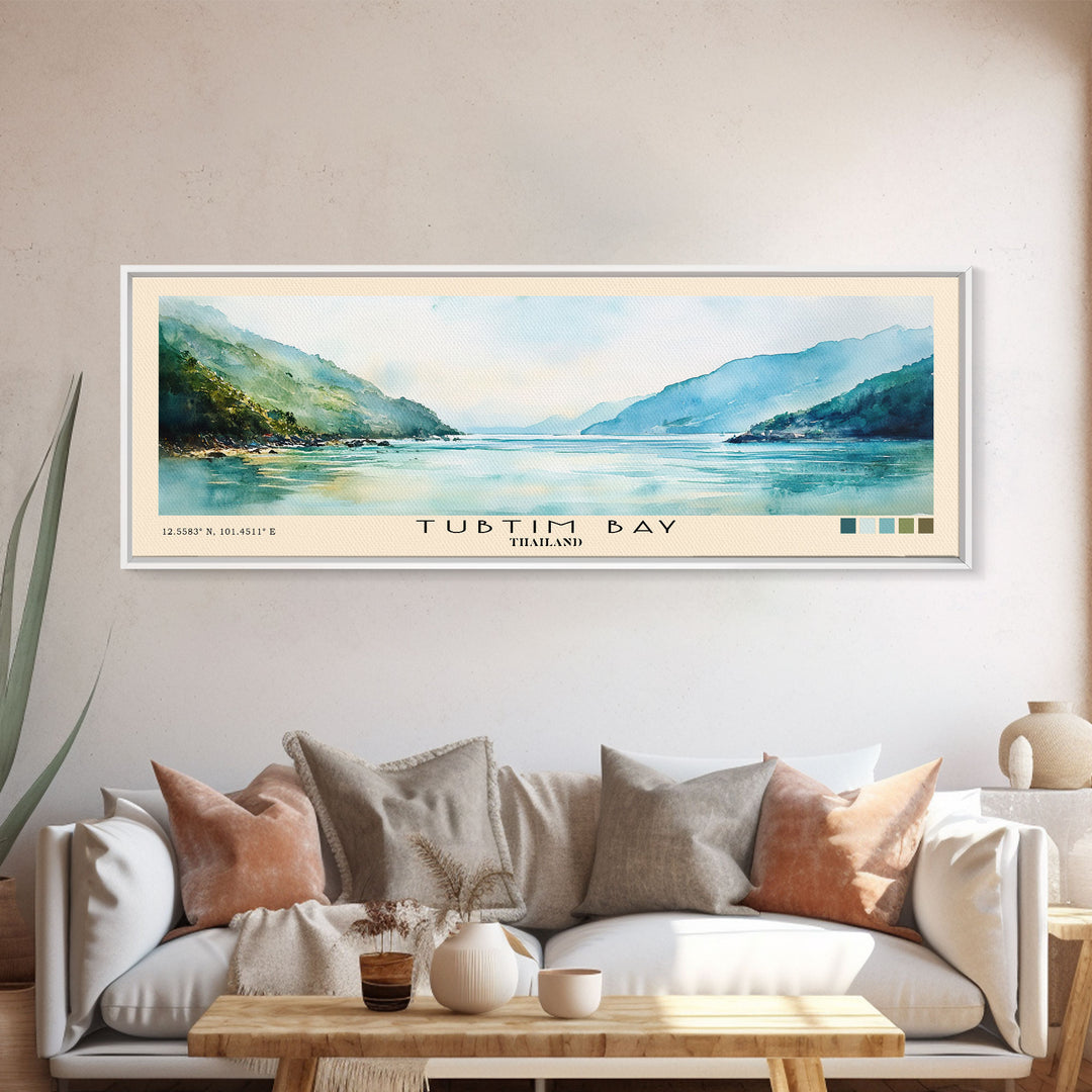 Tubtim Bay, Thailand Watercolor Beach Print, Vacation Gift, Thailand Wall Art, Beach Painting, Beach Decor, Beach Painting