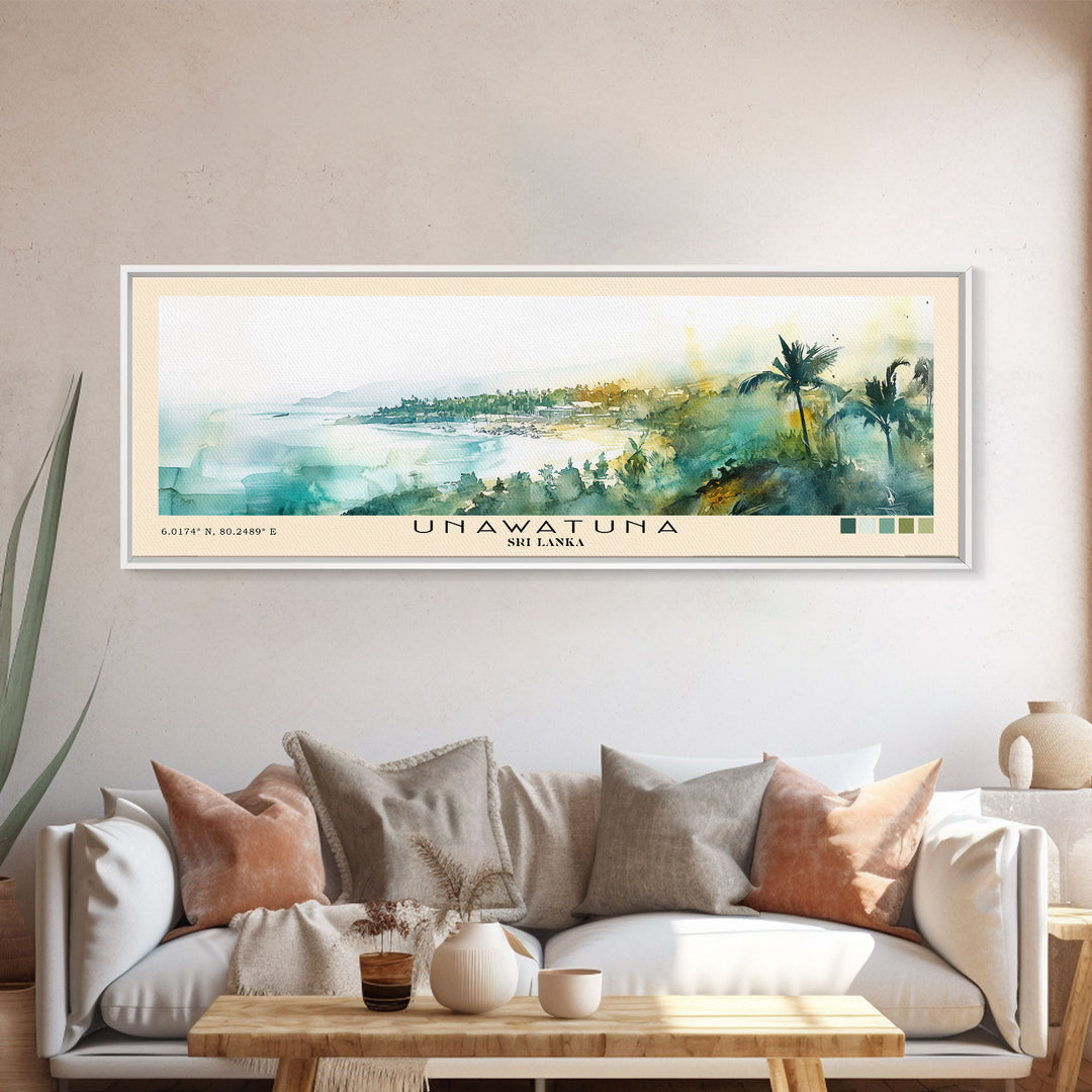 Unawatuna, Sri Lanka Watercolor Print, Vacation Gift, Sri Lanka Wall Art, Beach Painting, Beach Decor, Beach Or Lakehouse Art