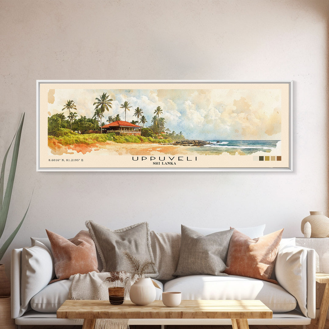 Uppuveli, Sri Lanka Watercolor Beach Print, Vacation Gift, Sri Lanka Wall Art, Beach Painting, Beach Decor, Beach Painting