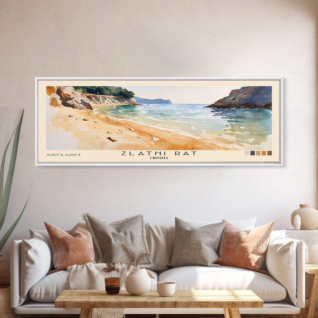 Zlatni Rat, Croatia Watercolor Print, Vacation Gift, Croatia Wall Art, Vacation Wall Art, Vacatation Memories, Beach Decor, Beach Or Lakehouse Art