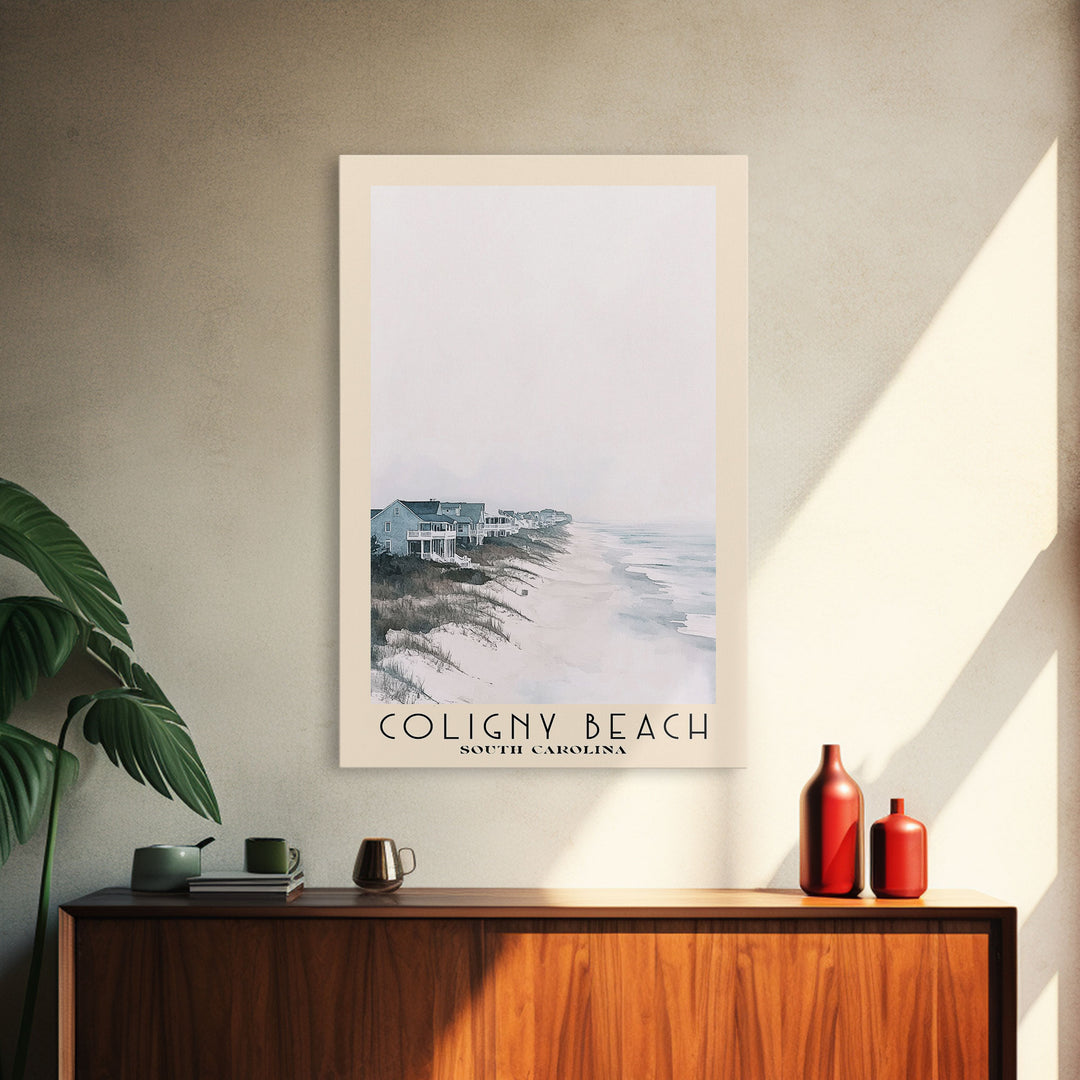 Coligny Beach, South Carolina Watercolor Print, Vacation Gift, South Carolina Wall Art, Beach Painting, Beach Decor, Large Wall Art, Wood Frame Art