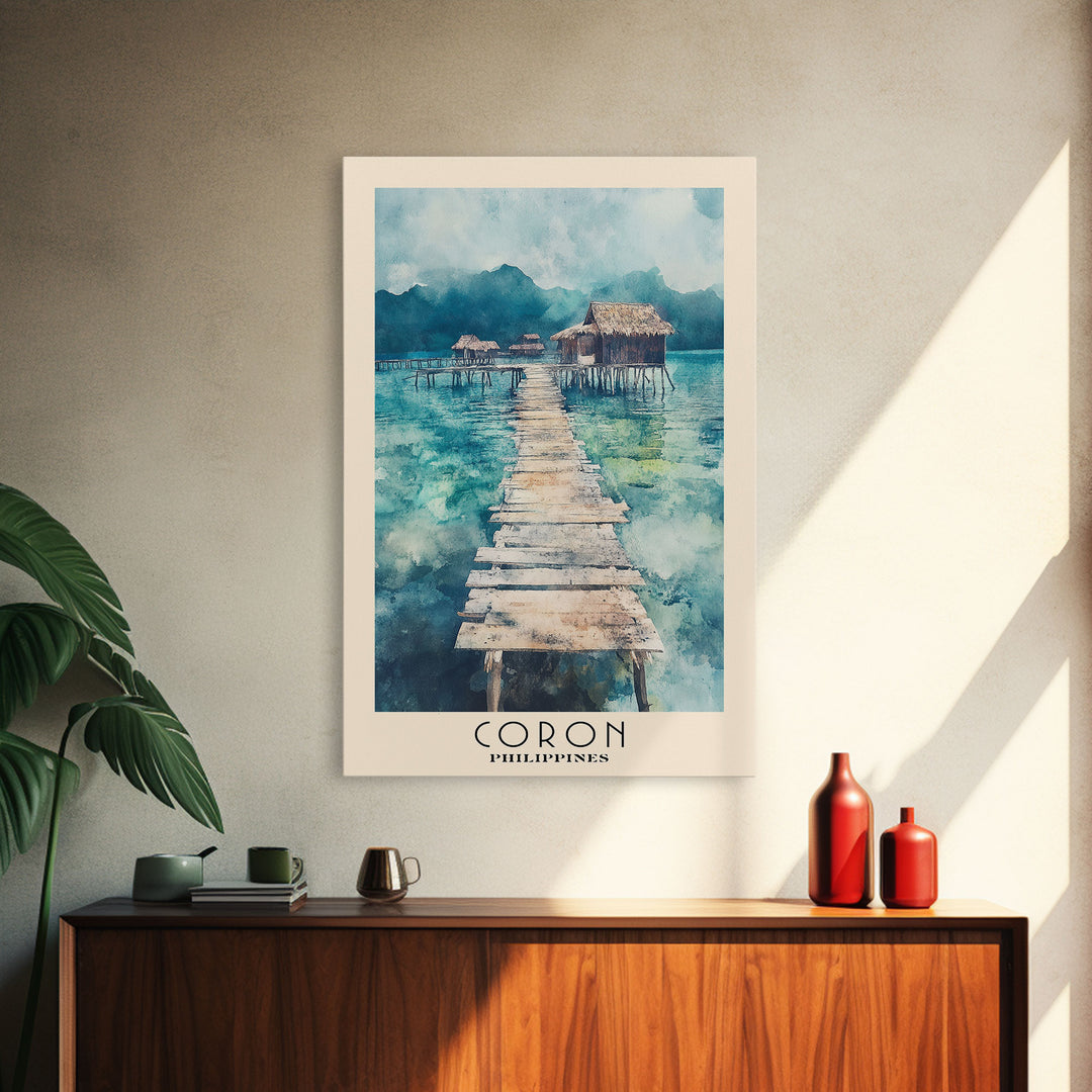 Coron, Philippines Watercolor Print, Vacation Gift, Philippines Wall Art, Vacation Wall Art, Vacatation Memories, Beach Decor, Beach Or Lakehouse Art