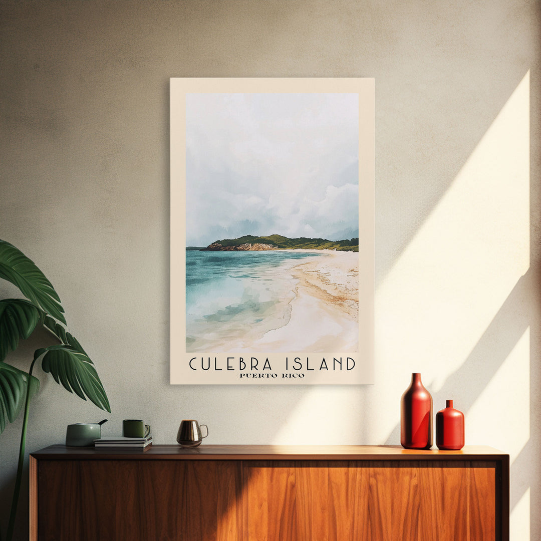 Culebra Island, Puerto Rico Watercolor Print, Vacation Gift, Puerto Rico Wall Art, Beach Painting, Beach Decor, Beach Or Lakehouse Art