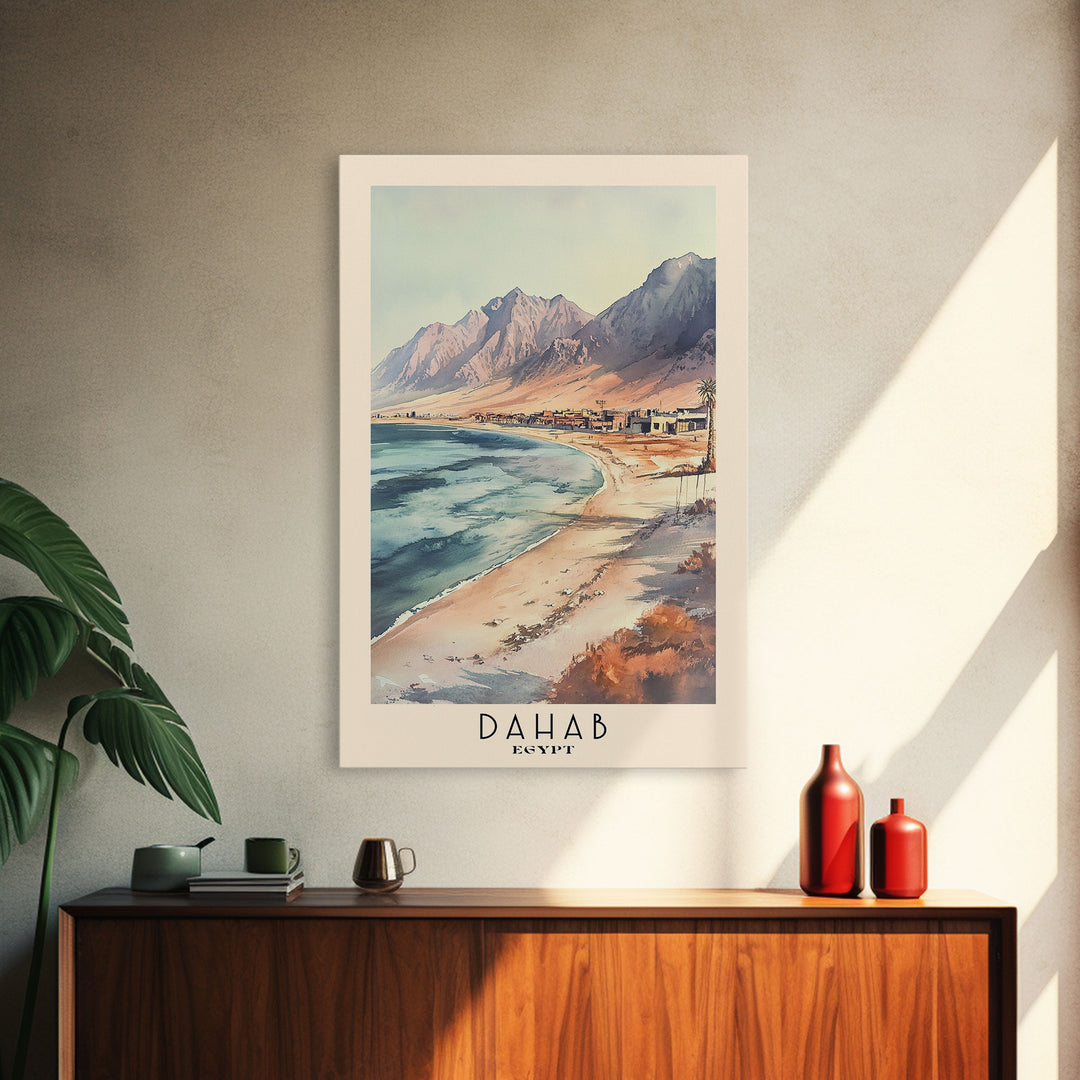 Dahab, Egypt Watercolor Print, Vacation Gift, Egypt Wall Art, Beach Painting, Beach Decor, Beach Or Lakehouse Art