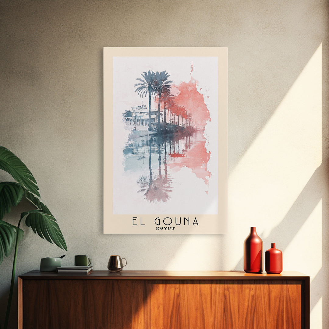 El Gouna, Egypt Watercolor Print, Vacation Gift, Egypt Wall Art, Beach Painting, Beach Decor, Beach Or Lakehouse Art