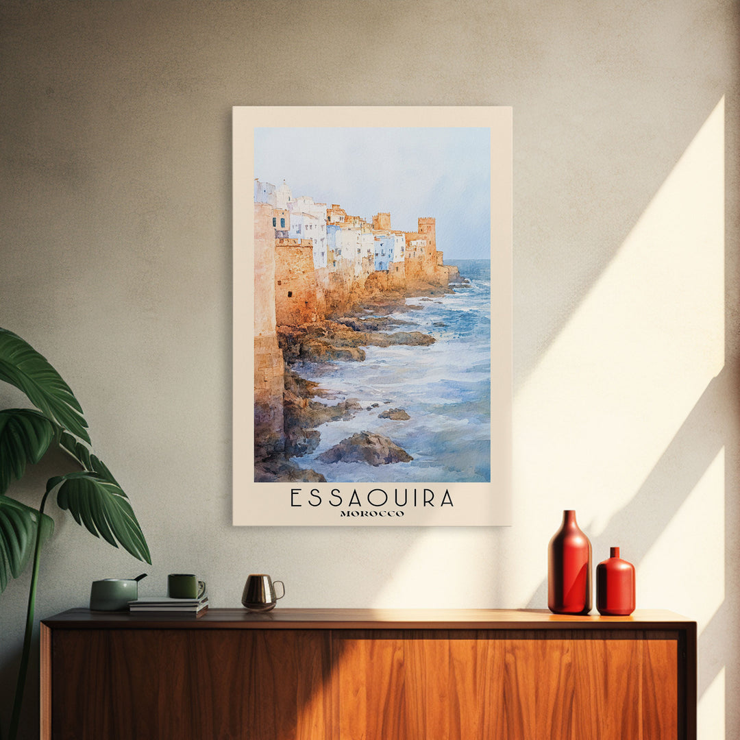 Essaouira, Morocco Watercolor Beach Print, Vacation Gift, Morocco Wall Art, Beach Painting, Beach Decor, Beach Painting