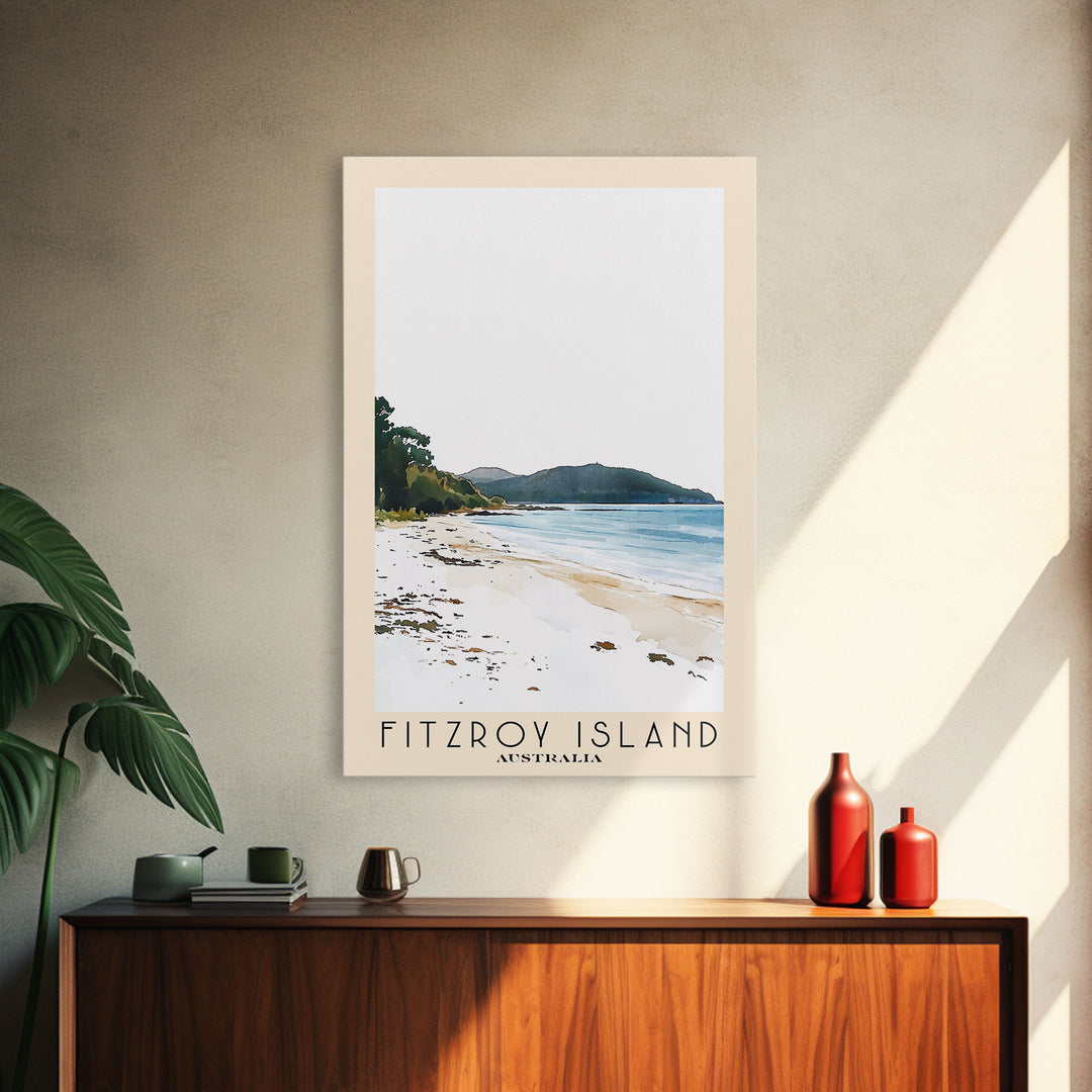 Fitzroy Island, Australia Watercolor Beach Print, Vacation Gift, Australia Wall Art, Beach Painting, Beach Decor, Beach Painting