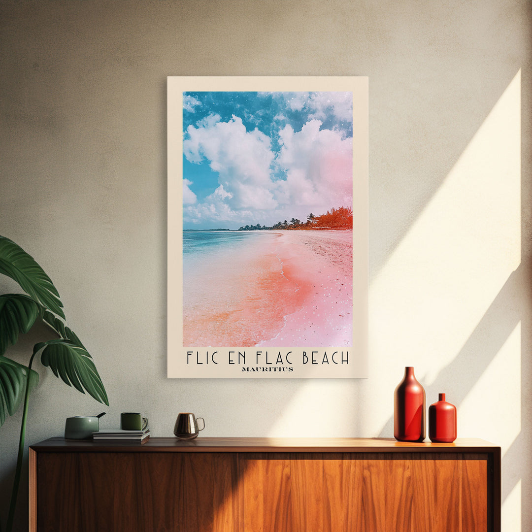 Flic en Flac Beach, Mauritius Watercolor Beach Print, Vacation Gift, Mauritius Wall Art, Beach Painting, Beach Decor, Beach Painting